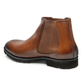 JOE SHU Men's Brown High Ankle leather Boot