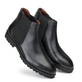 JOE SHU Men's Black High Ankle leather Boot