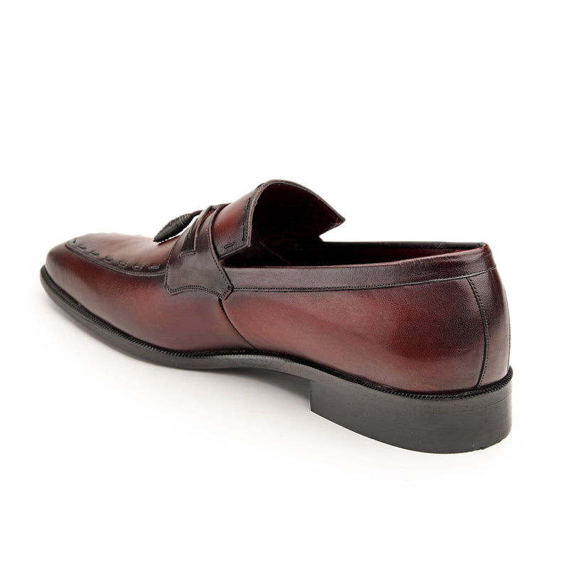 JOE SHU Men's Leather Slip-on Shoe with tassel