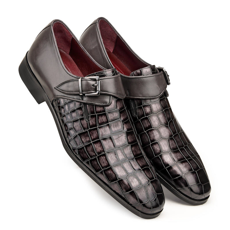 JOE SHU Men's Leather Single Monk Shoe