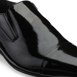 JOE SHU Men's Black Patent Leather Cap-toe Slip-on Shoe