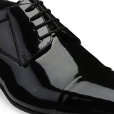 JOE SHU Men's Black Patent Leather Cap-toe Style Lace-up Shoe