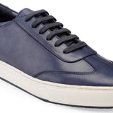 JOE SHU Men's Blue Leather Sneaker