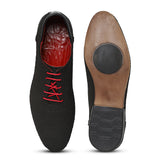 JOE SHU Men's Black Casual Leather  Nubuck swede Lace-up Shoe with Rubber sole