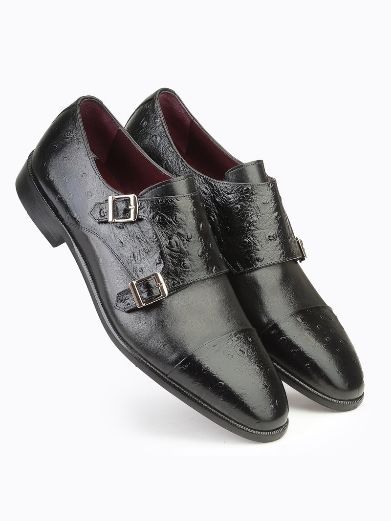 JOE SHU Men's Formal Leather Double Monk Shoe