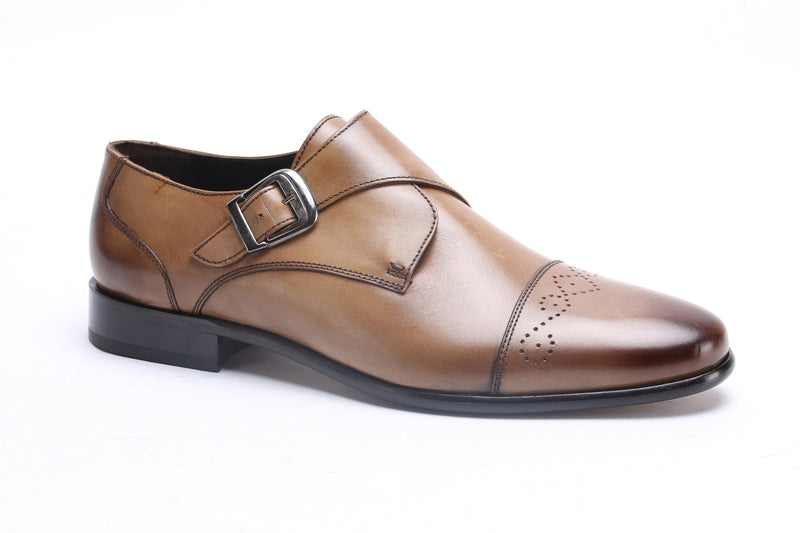 Joe Shu Men's Genuine leather Single Monk Shoe