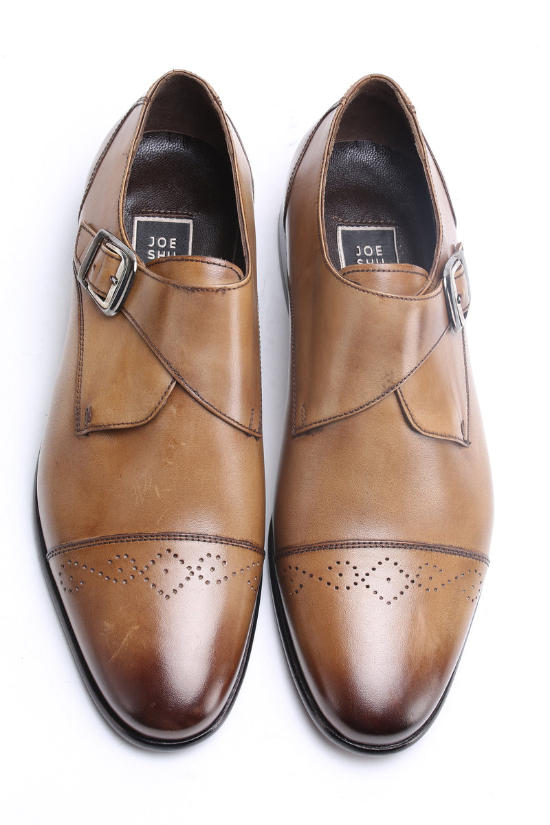 Joe Shu Men's Genuine leather Single Monk Shoe