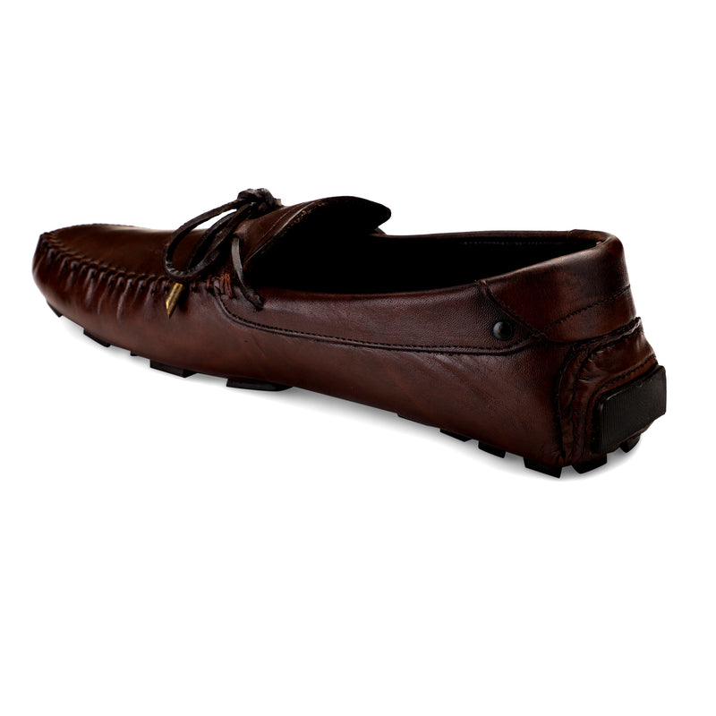JOE SHU Men's  Brown Casual Leather Loafer