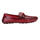 JOE SHU Men's Red Casual Genuine Leather Loafer