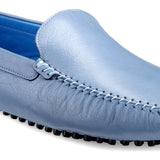 JOE SHU Men's Denim Blue Casual Leather Loafer