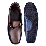 JOE SHU Men's Casual Triple Tone Leather Loafer Shoes