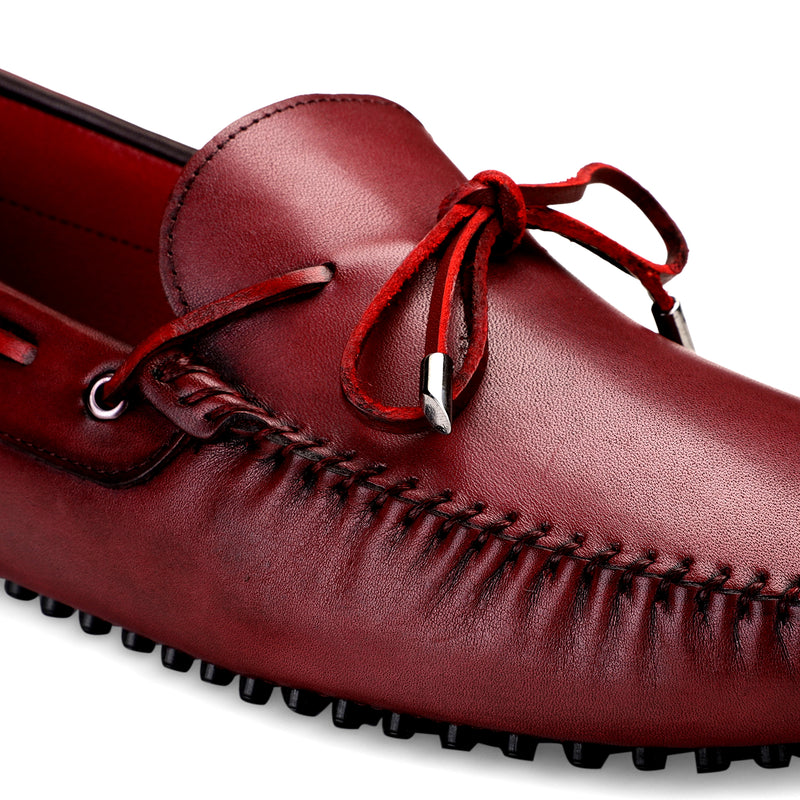 JOE SHU Men's Red Casual Leather Loafer