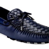 JOE SHU Men's Casual Blue Genuine Leather Loafer