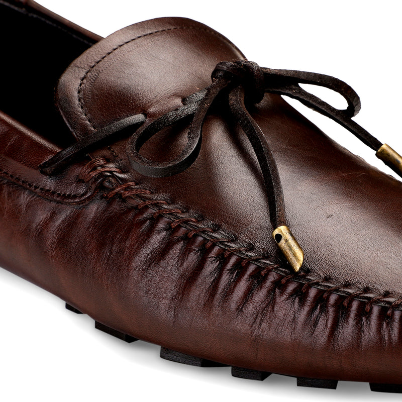 JOE SHU Men's  Brown Casual Leather Loafer