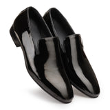 JOE SHU Men's Black Patent Leather Slip-on Shoe