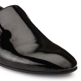 JOE SHU Men's Black Patent Leather Slip-on Shoe