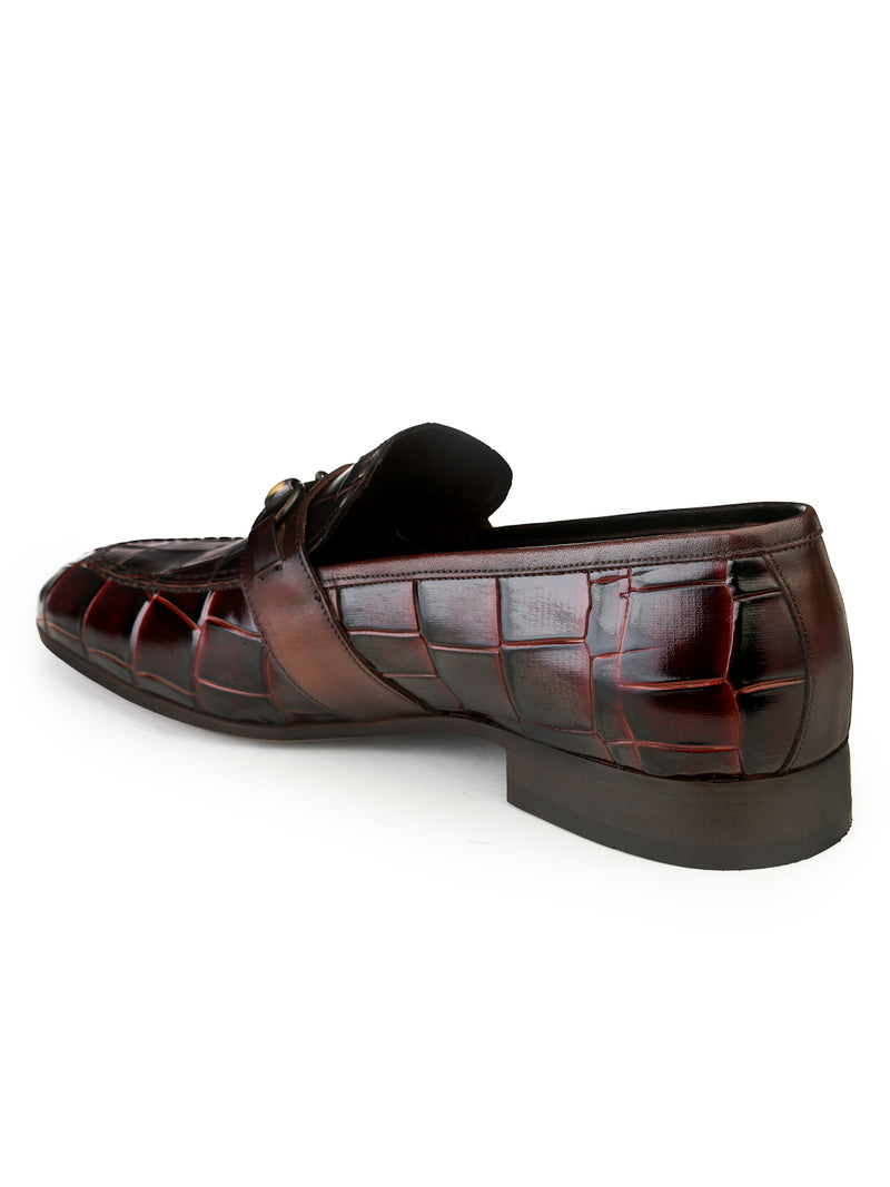 JOE SHU Men's Leather Slip-on Shoe with buckle