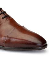 JOE SHU Men's Oxford Cap-toe Leather Lace-up Shoe